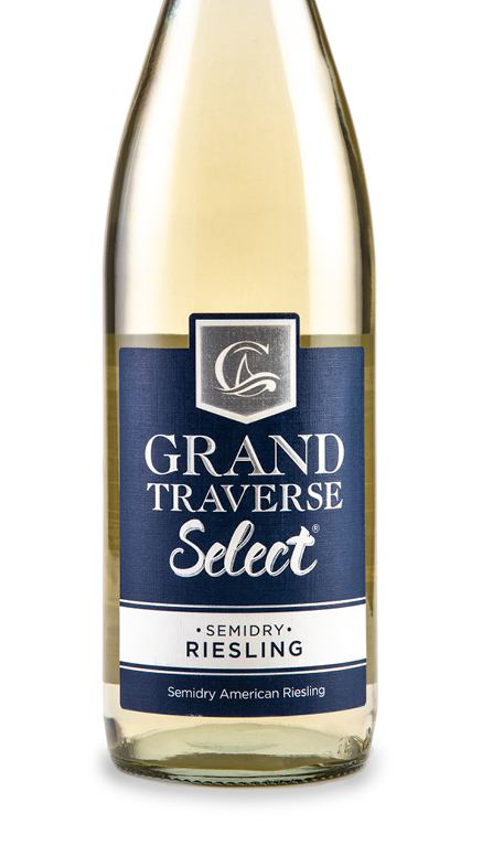 A bottle of Grand Traverse Select Semidry Riesling from Chateau Grand Traverse
