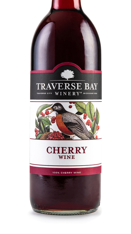 a bottle of Cherry Wine 100% Cherry Wine from Traverse Bay Winery