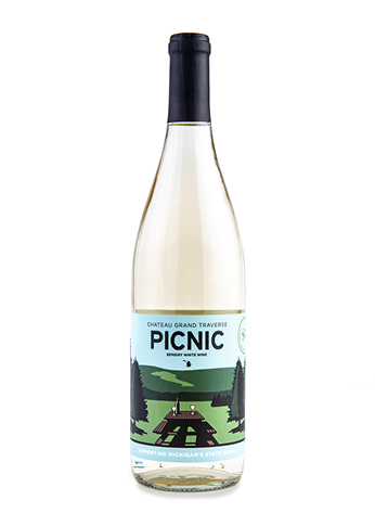 a bottle of Picnic Semidry White Wine from Chateau Grand Traverse